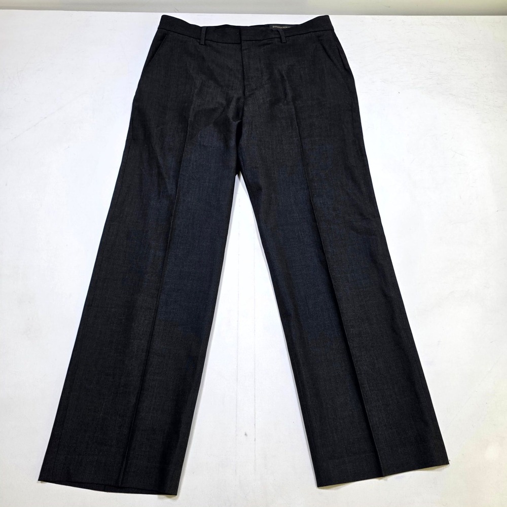 Banana Republic Dress Pants Mens 33/30 Charcoal Gray Textured Flat Front Slacks